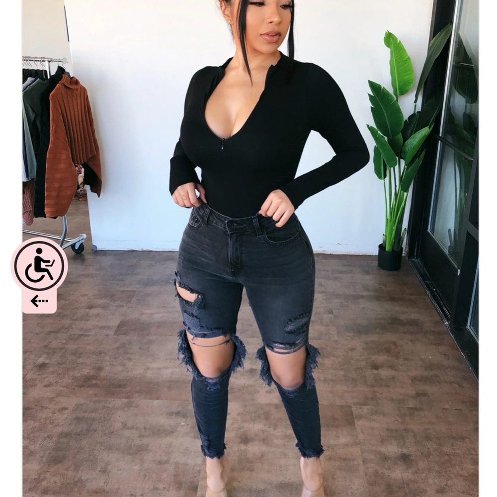 Black ripped jeans!